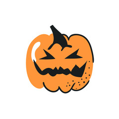 Set of hand drawn vegetables. Vector artistic drawing food. Halloween illustration pumpkin