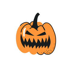 Set of hand drawn vegetables. Vector artistic drawing food. Halloween illustration pumpkin