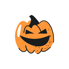 Set of hand drawn vegetables. Vector artistic drawing food. Halloween illustration pumpkin