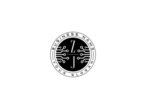 Letter ZJ as technology, tech zj sign Pixel technology logo for any type of business