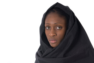 African woman wearing the traditional muslim veil