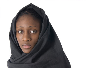 African woman wearing the traditional muslim veil