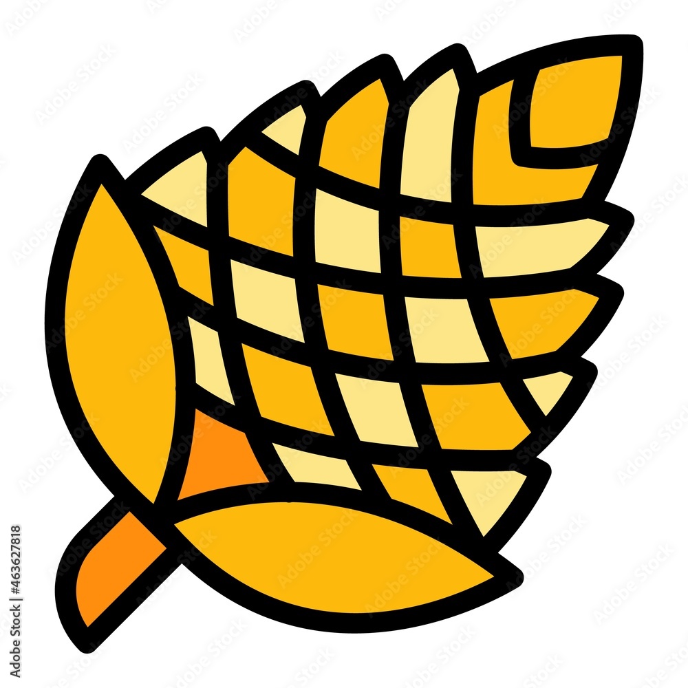 Poster forest fir cone icon. outline forest fir cone vector icon color flat isolated