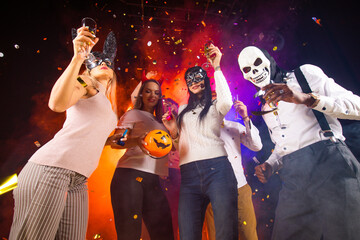 People dancing on Halloween party