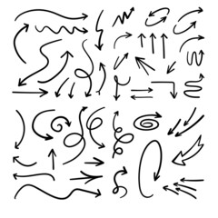Arrow doodle collection. Hand drawn arrows.