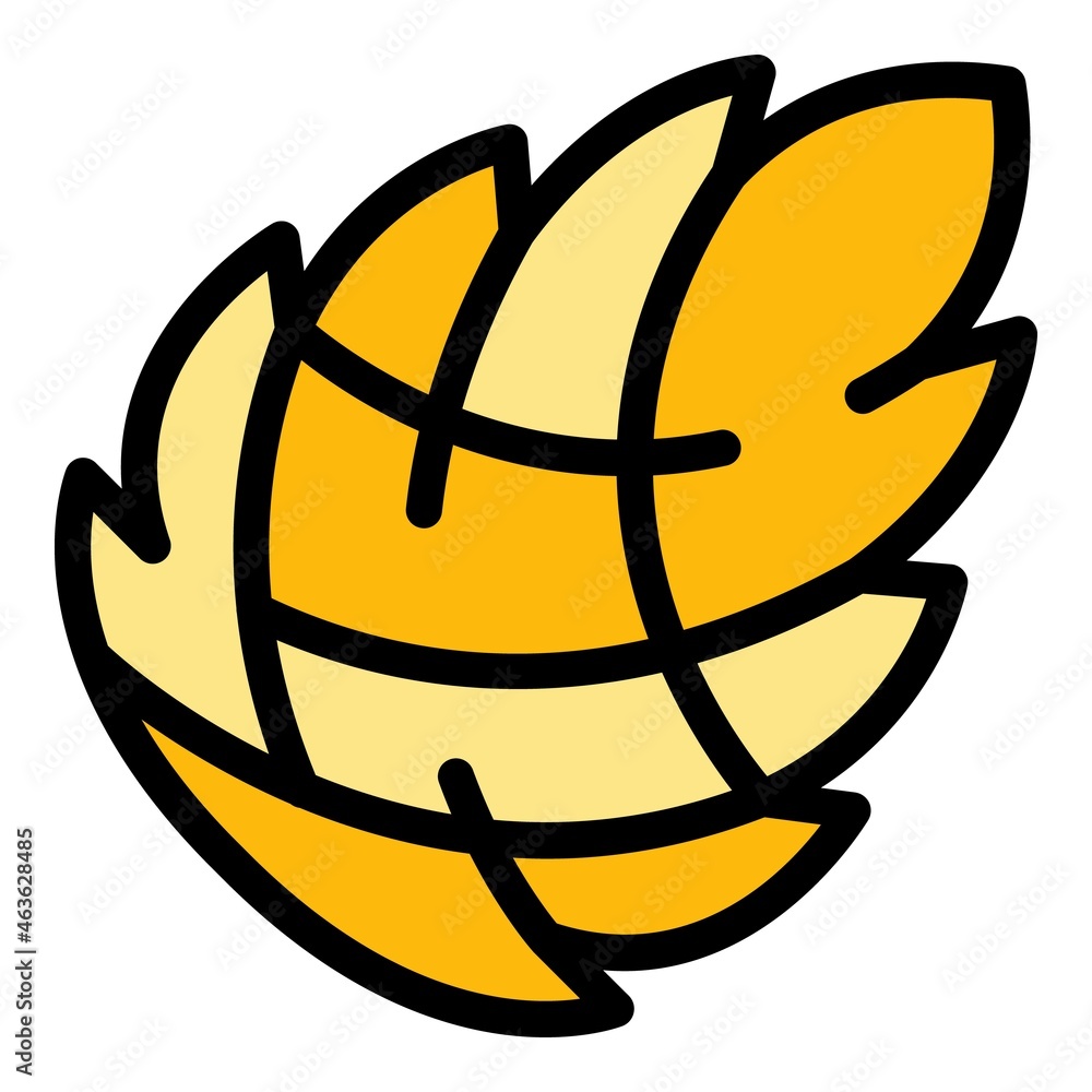 Poster coniferous pine cone icon. outline coniferous pine cone vector icon color flat isolated