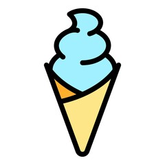 Banana ice cream icon. Outline banana ice cream vector icon color flat isolated