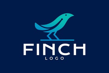 Fototapeta na wymiar modern bird logo design, technology logo design template, finch bird