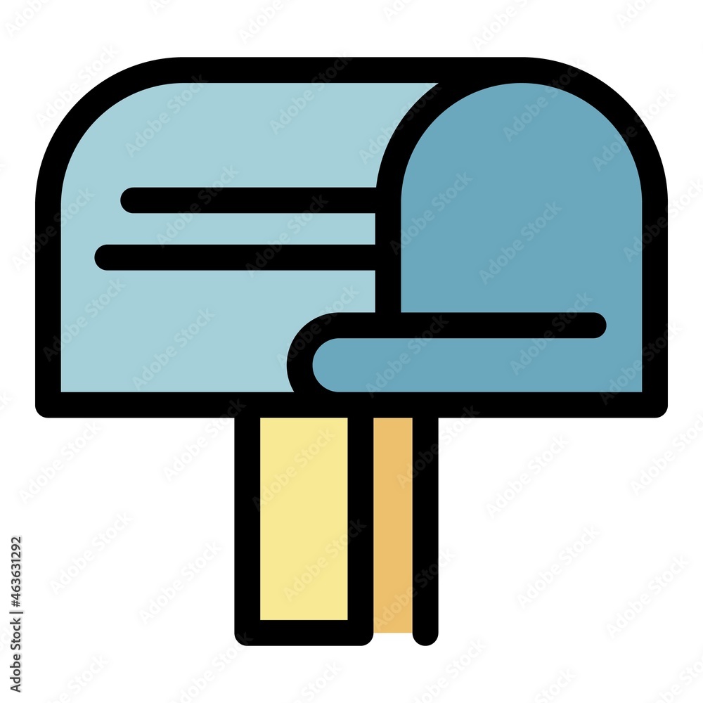 Poster old mailbox icon. outline old mailbox vector icon color flat isolated