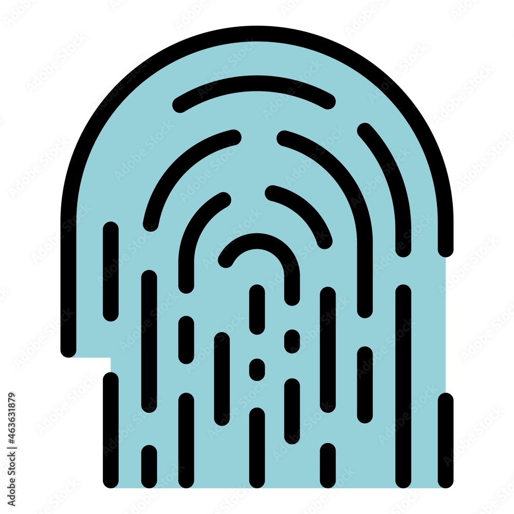Poster fingerprint icon. outline fingerprint vector icon color flat isolated