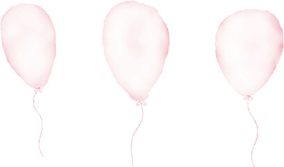 pink balloons isolated on white