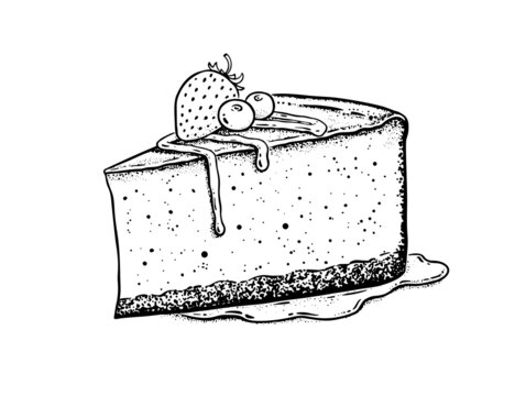 Vintage style illustration of Cheesecake
