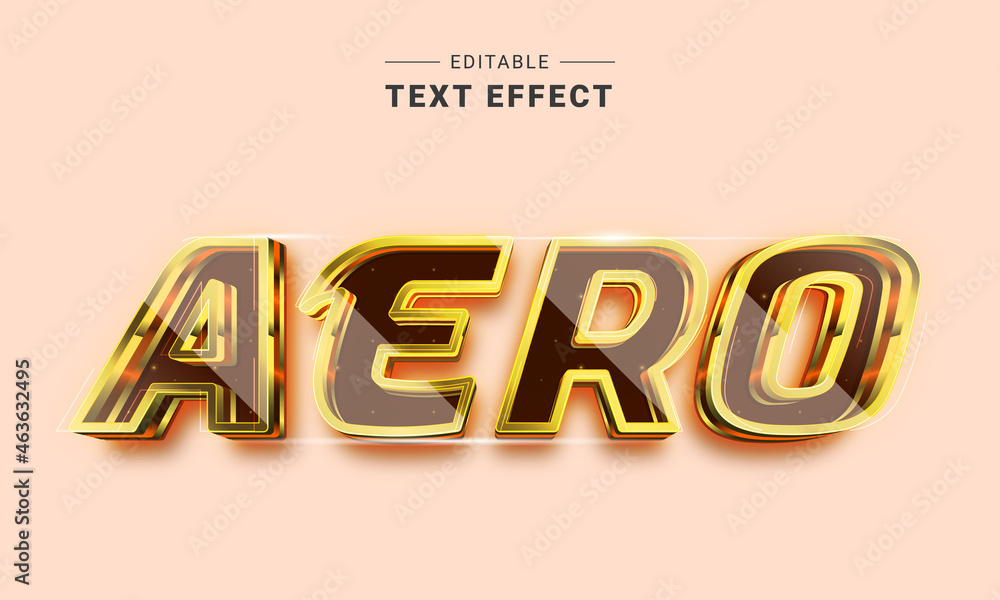 Poster editable text style effect - gold text style theme. metal text effect