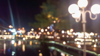 Fototapeta na wymiar Blurred LED bokeh light night background