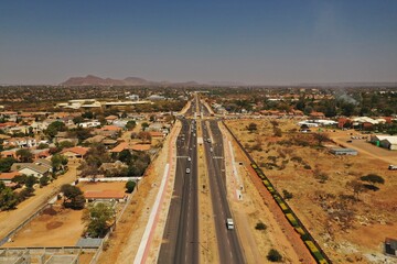 Flyover bridge construction on the Western bypass road in Gaborone, Botswana, Africa
