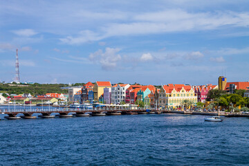 Emma Queen Bridge in the city of Willemstad. Curacao