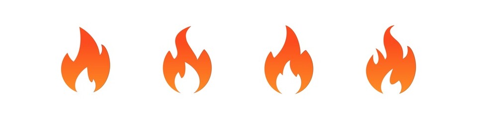 fire icon,  flame sign burn symbol logo vector illustration isolated white background