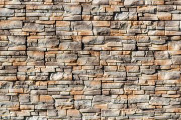 Tiles of imitation stone on the wall flat pattern