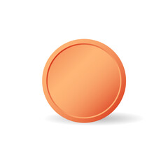 Blank Copper Coin icon. Clipart image isolated on white background