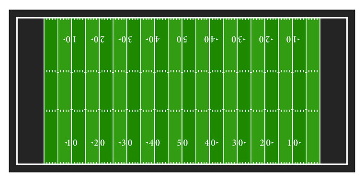 Top view american football field diagram. Clipart image