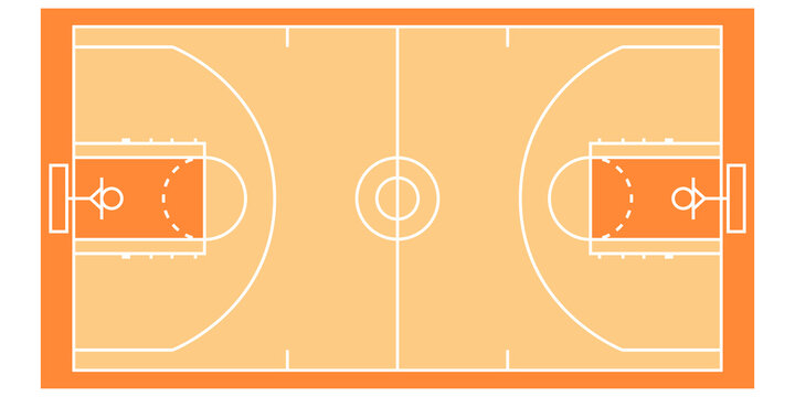 Top view basketball court image. Clipart image