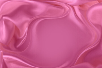 Pink satin background. Silk fabric with pleats. Satin, silk or satin create a beautiful drapery....