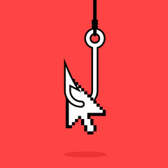 Clickbait pixel arrow cursor image. Clipart image