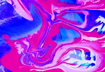 Abstract background of lilac and pink marble. The lines and waves of acrylic paint create an interesting structure. Background for web design, fabric, design, laptop case.