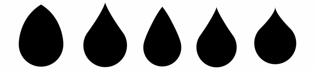 Water drop icons collection. Oil drop set vector