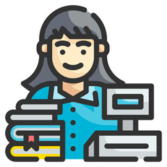 librarian line icon