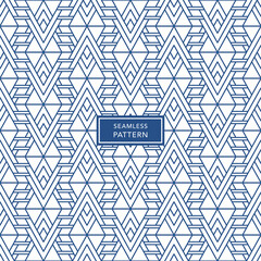 Blue and white seamless geometric pattern background