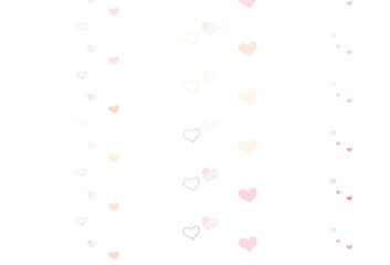 Light Pink, Yellow vector background with hearts.