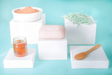 Natural soap with rosemary, honey and Red clay