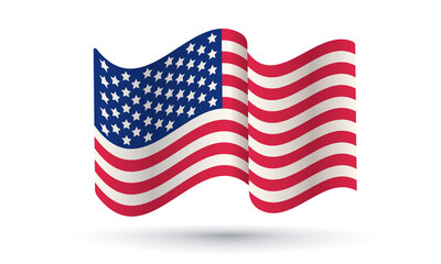 Vintage flag of USA for Memory day, Veterans day or 4 th july.