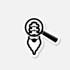Human spine sticker icon isolated on white background 