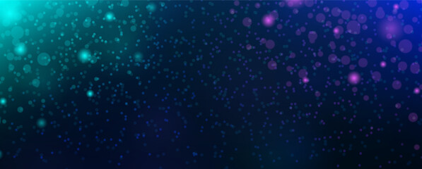 Snowfall in cyberpunk pink blue vivid neon color light for Christmas or winter night background concept