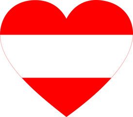 Flag of Austria inside heart shape