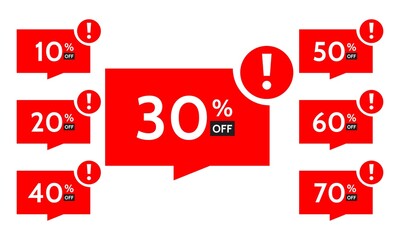 percent OFF label Discount badge Black Friday Sale Promotional Poster Design Vector Illustration