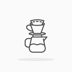 Dripper icon. Outline Black. Editable Stroke. Enjoy this icon for your project.