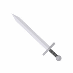 Sword isolated on white background. Metal knight swords in flat style. Vector stock