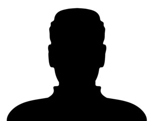Man silhouette profile picture on white. Vector