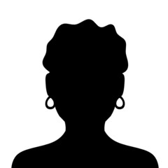 Woman silhouette profile picture on white. Vector