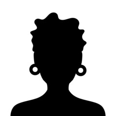Obraz na płótnie Canvas Woman silhouette profile picture on white. Vector