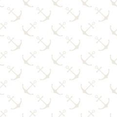 Nautical seamless pattern with ship wheels and anchors