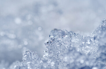 Close-up view of the ice