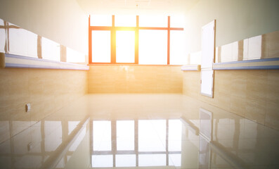 empty corridor in the modern hospital building.