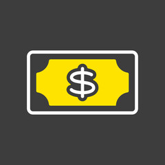 Dollar money banknote vector icon