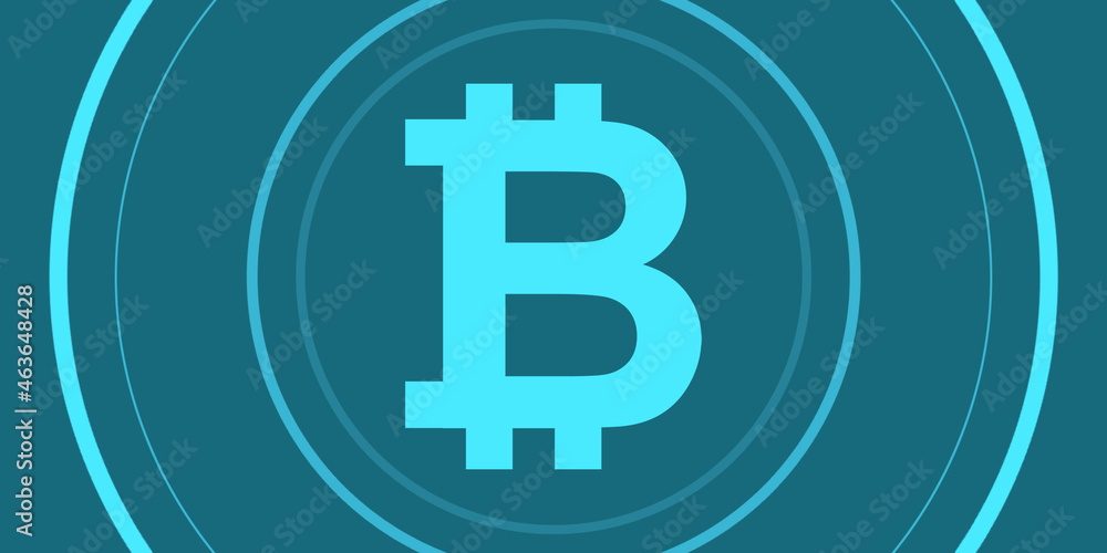 Poster 2d rendering bitcoin sign currency