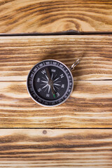 compass on wood