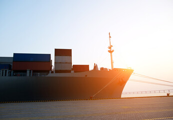 Cargo ship in the harbor